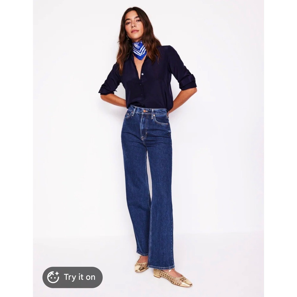 NWOT Boden High Rise Straight Jeans Dark Wash Indigo Blue Denim W29 L30 Womens